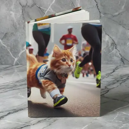 Orange Kitten Running Marathon Race Street