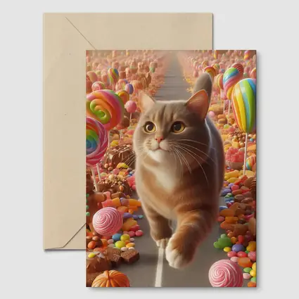 British Shorthair Cat Candy Land Fantasy