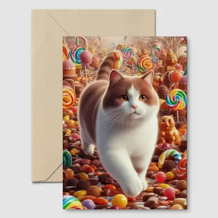 British Shorthair Cat Candy Sweets Fantasy World