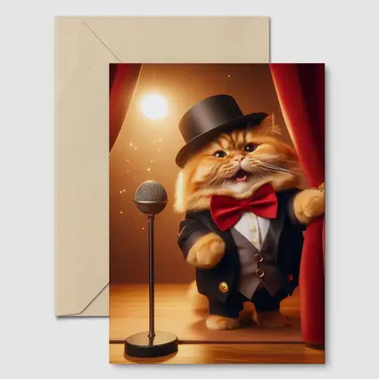 Ginger Cat Performer Top Hat Stage