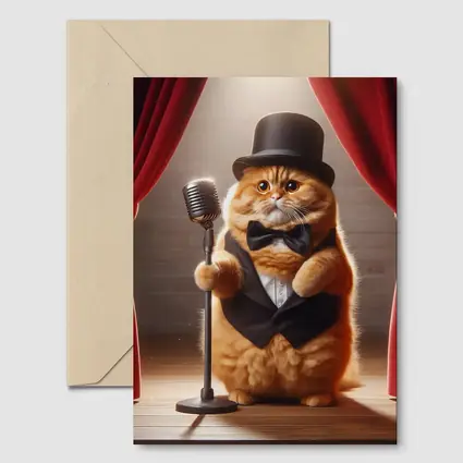 Scottish Fold Cat Performer On Stage
