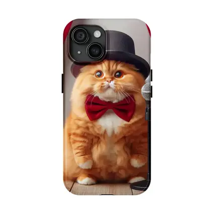 Orange Cat Top Hat Bow Tie Stage