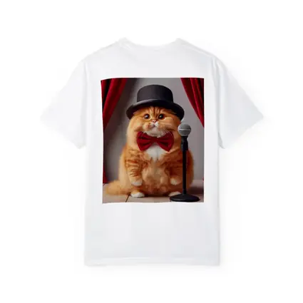 Orange Cat Top Hat Bow Tie Stage