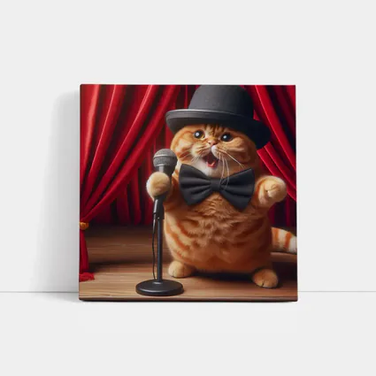 Orange Scottish Fold Cat Stage Performance