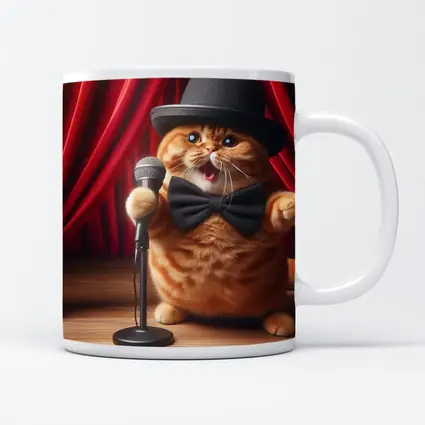 Orange Scottish Fold Cat Stage Performance