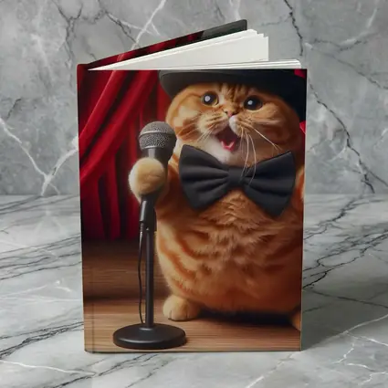 Orange Scottish Fold Cat Stage Performance