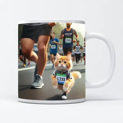 Orange Kitten Running Marathon Race Street
