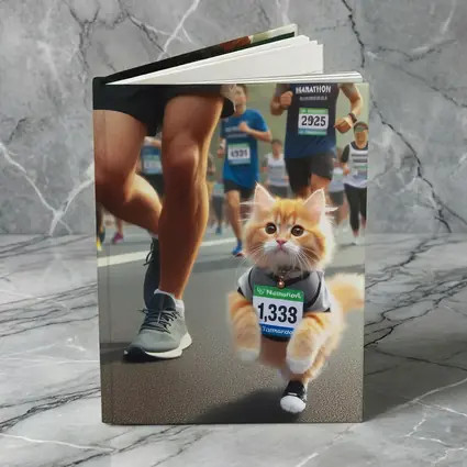Orange Kitten Running Marathon Race Street