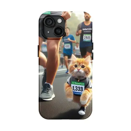 Orange Kitten Running Marathon Race Street