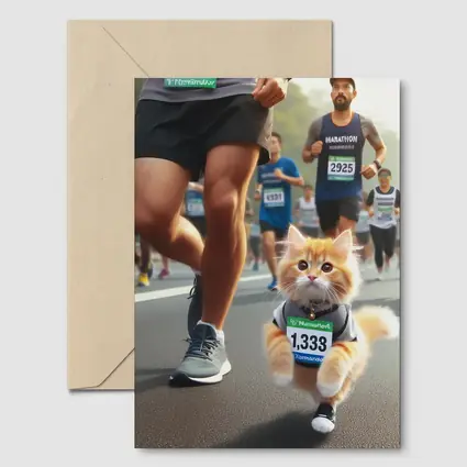 Orange Kitten Running Marathon Race Street