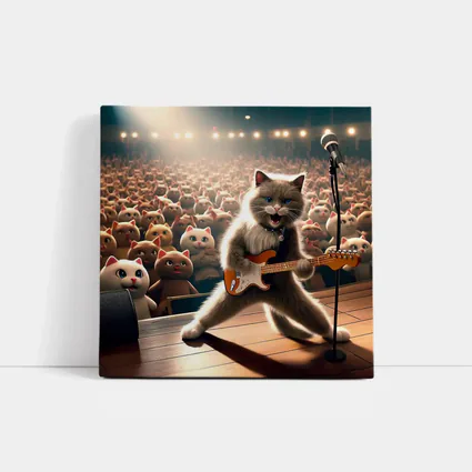 Ragdoll Cat Rocking Guitar On Stage