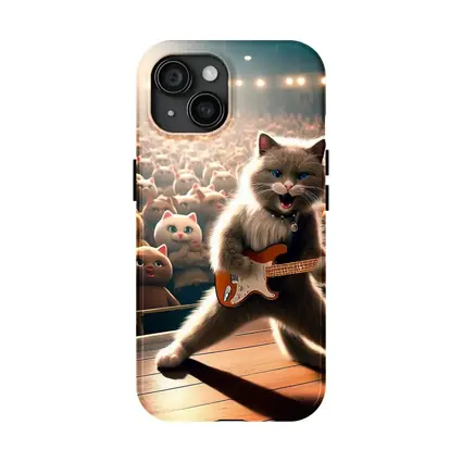 Ragdoll Cat Rocking Guitar On Stage