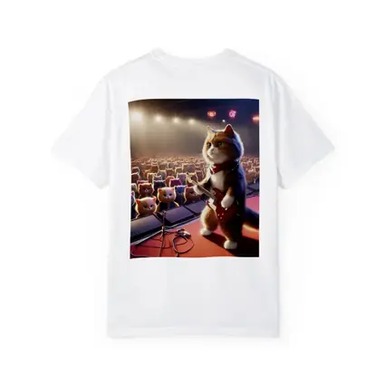 Cat Guitarist Rocking Concert Stage Crowd