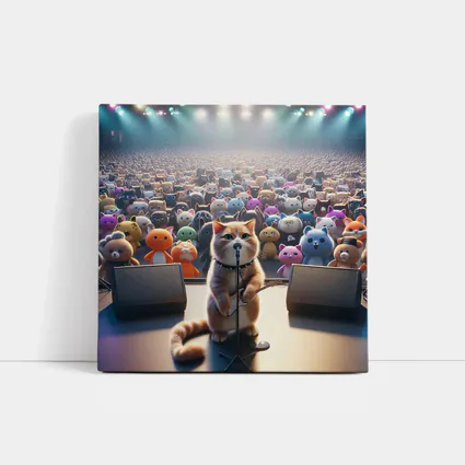 Cat Rockstar Performing On Concert Stage
