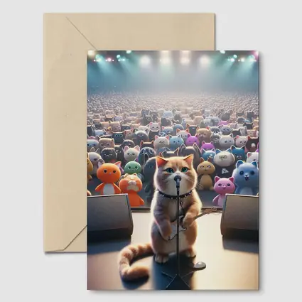 Cat Rockstar Performing On Concert Stage