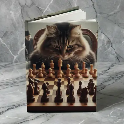 Serious Cat Playing Chess With Men
