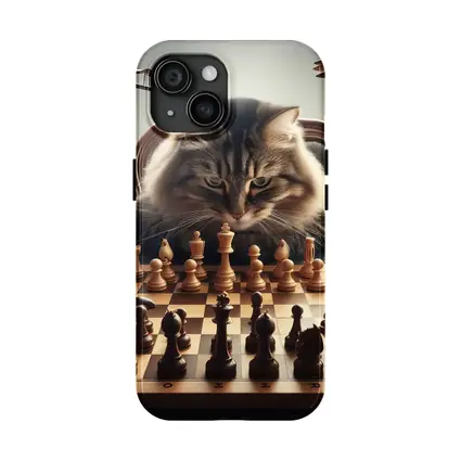 Serious Cat Playing Chess With Men