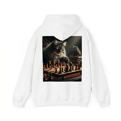 Long Hair Cats Playing Chess Dark Room