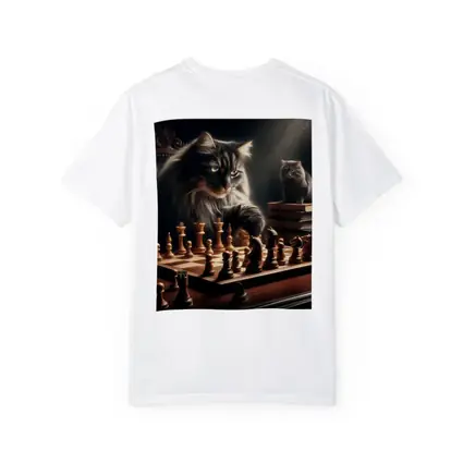 Long Hair Cats Playing Chess Dark Room