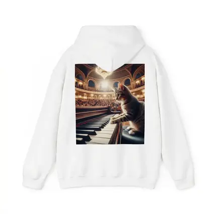 Tabby Cat Playing Grand Piano Concert Hall