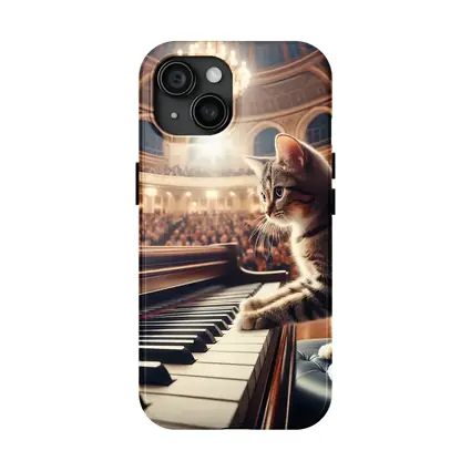 Tabby Cat Playing Grand Piano Concert Hall