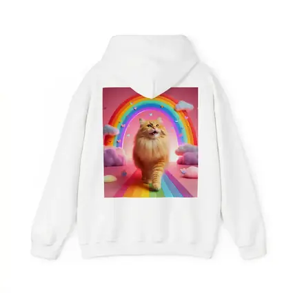 Happy Orange Cat Rainbow Pink Fantasy
