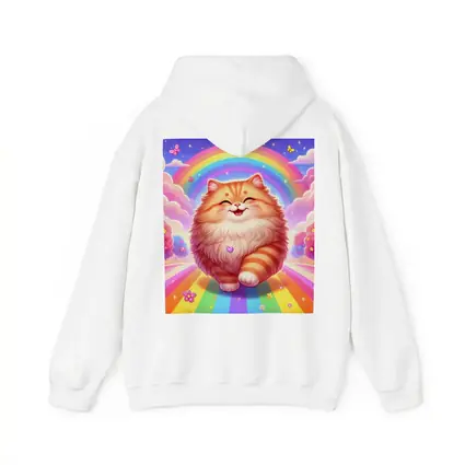 Happy Orange Cat Rainbow Colorful Fantasy