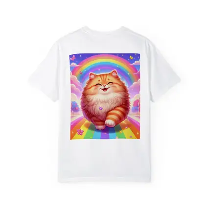 Happy Orange Cat Rainbow Colorful Fantasy
