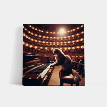 Cat Playing Piano Grand Concert Hall