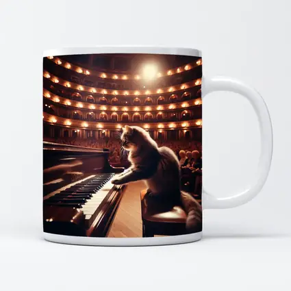 Cat Playing Piano Grand Concert Hall