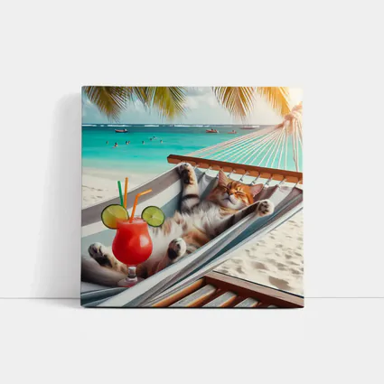 Relaxing Cat Hammock Tropical Beach Summer