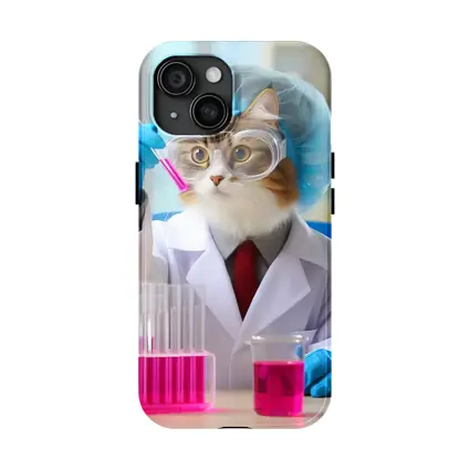 Scientist Cat In Laboratory Wearing Lab Coat