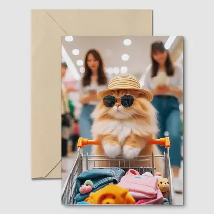 Orange Persian Cat Shopping Mall Sunglasses Hat