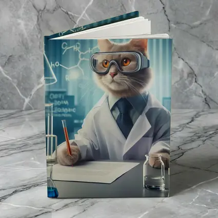 Scientist Cat Lab Coat Chemistry Background