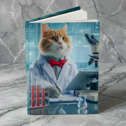 Cat Scientist in Lab White Coat