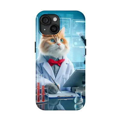 Cat Scientist in Lab White Coat