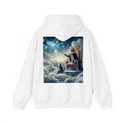 Royal Cat King Throne Magical Clouds Fantasy