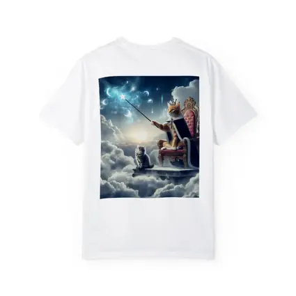 Royal Cat King Throne Magical Clouds Fantasy