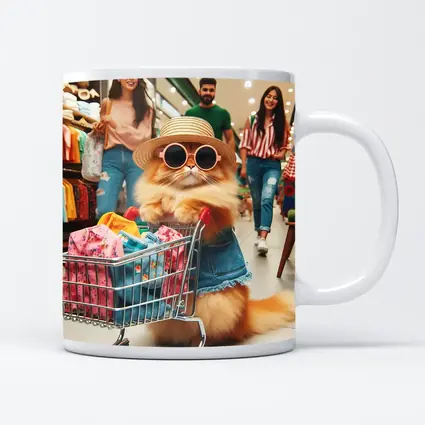 Persian Cat Shopping Mall Funny Sunglasses