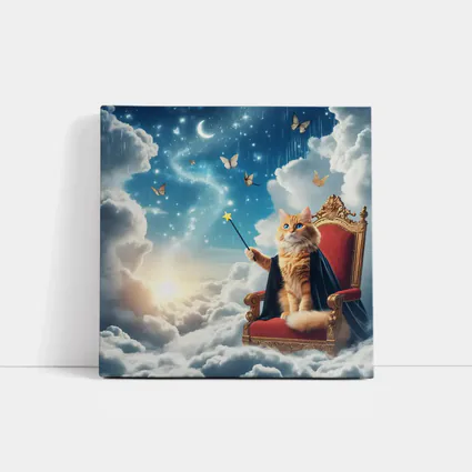 Orange Cat Wizard Throne Dreamy Sky
