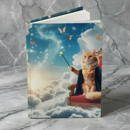 Orange Cat Wizard Throne Dreamy Sky