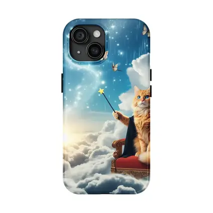 Orange Cat Wizard Throne Dreamy Sky