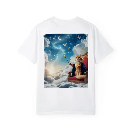 Orange Cat Wizard Throne Dreamy Sky