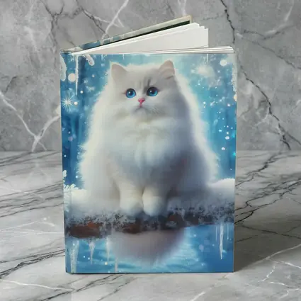 White Ragdoll Cat Snowy Winter Forest