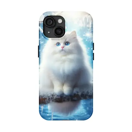 White Ragdoll Cat Snowy Winter Forest