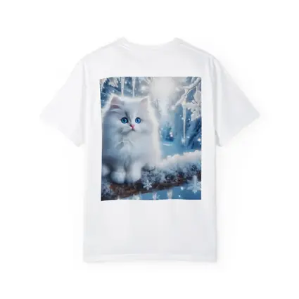 White Persian Kitten Blue Eyes Winter Snow