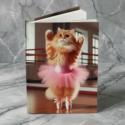 Orange Cat Ballerina Dancing In Studio