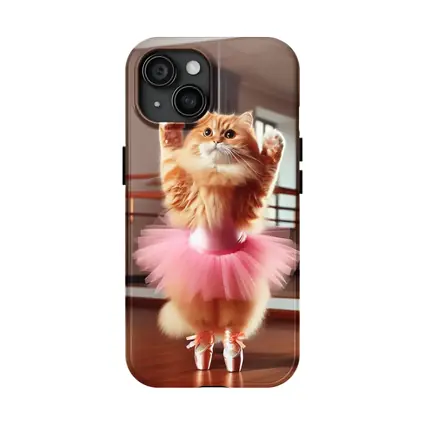 Orange Cat Ballerina Dancing In Studio