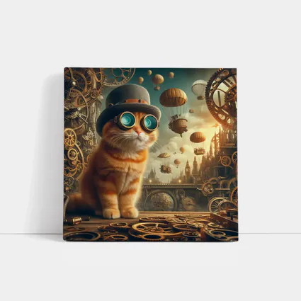 Steampunk Orange Cat Goggles Airship City