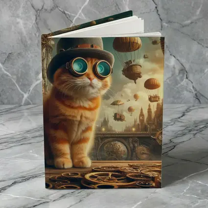 Steampunk Orange Cat Goggles Airship City
